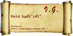 Vald Győző névjegykártya